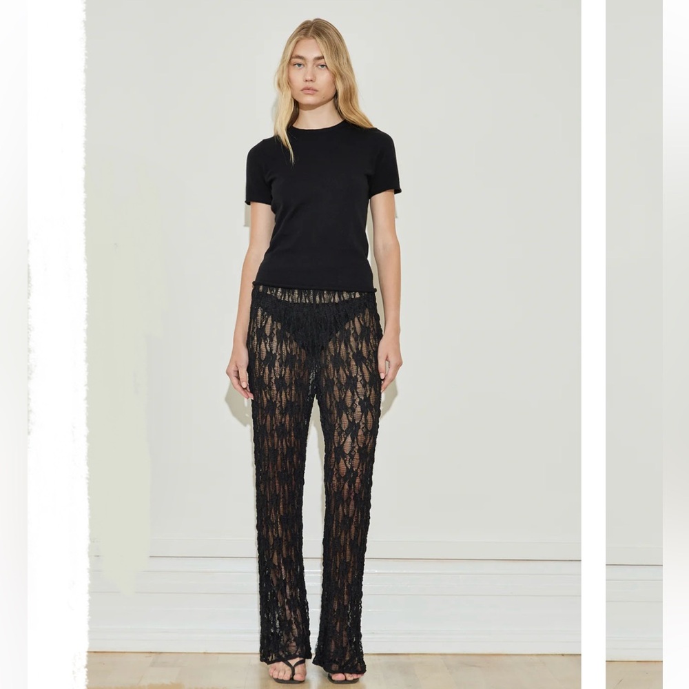 New Maison Essentiele Black Lace Pants Fairy Grunge Gothic‎ Sheer XS